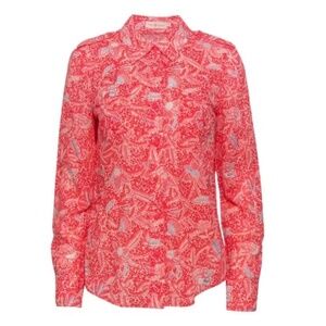 Tory Burch Brigitte Blouse Melon Emmarentia NWOT Size 4